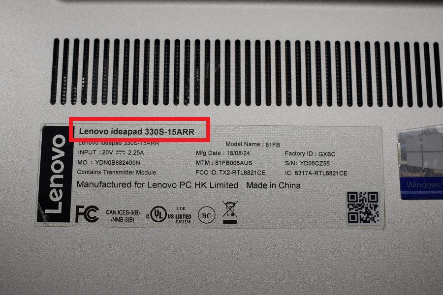 How to find your Lenovo laptop model number
